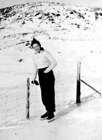 239: Marg Ryan ice skating at Red Island. (1943) [courtesy of Marg (Ryan) Martin]  - daughter of Denis Ryan &amp;amp; Mae Dunphy